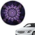 Mandala Vehicle Steering Wheel Sun Shade Cover 17 Inch Purple Reflective Steering Wheel Shield Sunshade Foldable Car Steering Wheel Cover Gift for Holiday