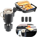 Car Large Cup Holder Expander, 3-in-1 Cupholder Extender with Swivel and Detachable Snack Food Tray Table for Eating, Travel Essentials for Road Trips for Driver. Model B