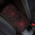 Dreaweet Red Spider Web Print Center Console Armrest Pad Cover Goth Car Accessories Interior Middle Console Cover Anti-Scratch Comfort Car Armrest Storage Box Mat