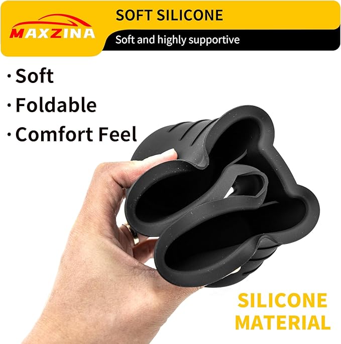 Maxzina Cup Holder Compatible with 2023-2025 Honda Pilot 8 Seats 2nd Row Black Silicone Car Center Console Cup Holder Insert Storage Box Interior Armrest Organizer for 2024 Pilot Accessories