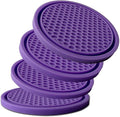 KULOLO Car Cup Holder Coaster 4 Pack - Non Slip & Shockproof,Flexible PVC Rubber Insert for Car/Truck/SUV/Van (2.75"x0.2") Universal Fit Auto Cup Holders Accessories for Women and Man (Purple)
