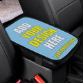 Custom Car Armrest Cushion Personalized Text Photo Logo Customize Auto Center Console Armrest Pad Cushion Universal Deco Pad Center Console Cover for Car Seat Handrail Box, Sky Blue