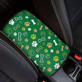 Dreaweet Cute Dog Paw Print Center Console Armrest Pad Cover Green Car Arm Rest Cover Pad Universal Middle Console Covers for Cars SUV Truck Sedan