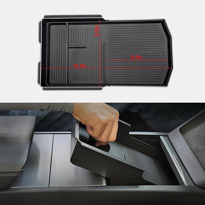 JVMA Center Console Organizer (Full Size) Armrest Console Organizer for Tesla Model 3 Highland Accessories 2024 2025 2026 (US Patent) Non-Slide