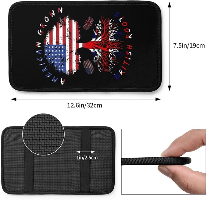 Car Armrest Cover America and Britain British Flag Roots Armrest Seat Handrail Box Cover Auto Center Console Pad Cushion Universal Decoration Protector Accessories