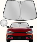 Fonowka Windshield Sun Shade for 2022-2025 Kia EV6 Foldable Sun Sunshade for Car Front Window Blocks UV Rays and Heat Automotive Interior Protector Custom Fit Accessories