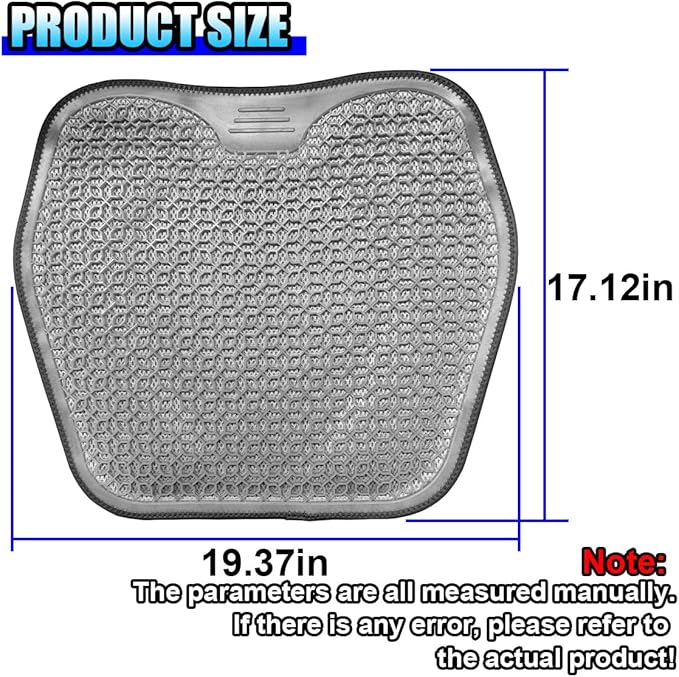 Gel Car Seat Cushion, Cooling Breathable Car Driving Seat Protector Cover, Comfortable Anti-Slip Chair Cushion Pad, Universal Automotive Interior Accessories for Sedan & Office (Grey)