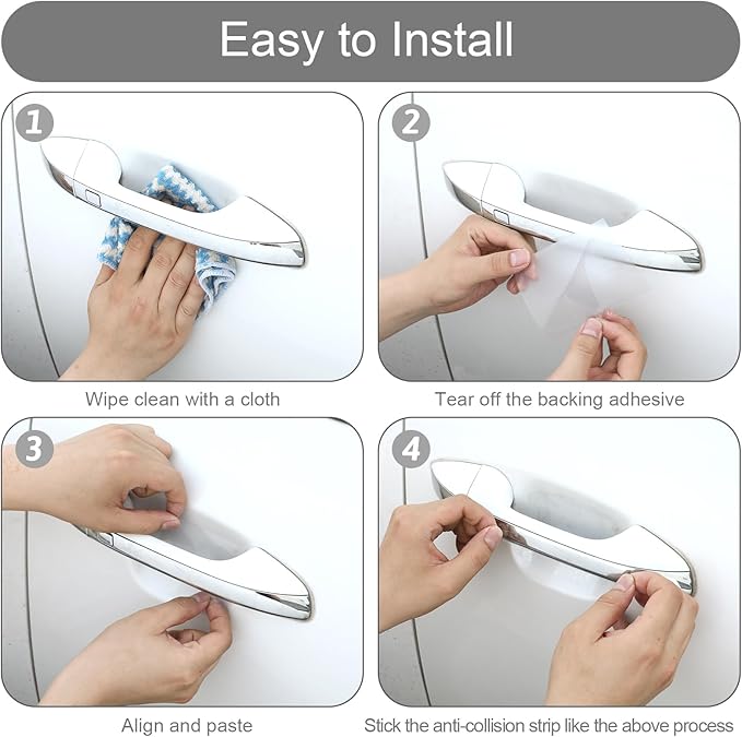 16 Pcs Car Door Handle Scratch Protector, Transparent Waterproof Anti-Scratches Car Door Cup Protector Universal TPU Car Door Sticker Protective Films for Most Car Handles