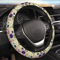 Wildflower Yellow Purple Steering Wheel Cover For Women Men Universal Car Interior Accessories Decor Thickened Anti-Slip Auto Steering Wheel Covers Protector Fit 15 Inch For Cars Truck Suv