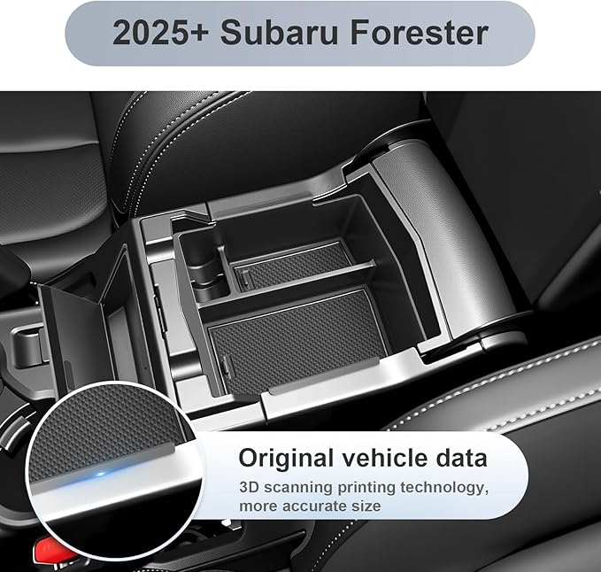 SKTU 2-Pack for 2025 2026 Subaru Forester Center Console Organizer for 2025 2026 Subaru Forester Console Tray & Hidden Storage Box Subaru Forester 2025 2026 Accessories ABS Durable