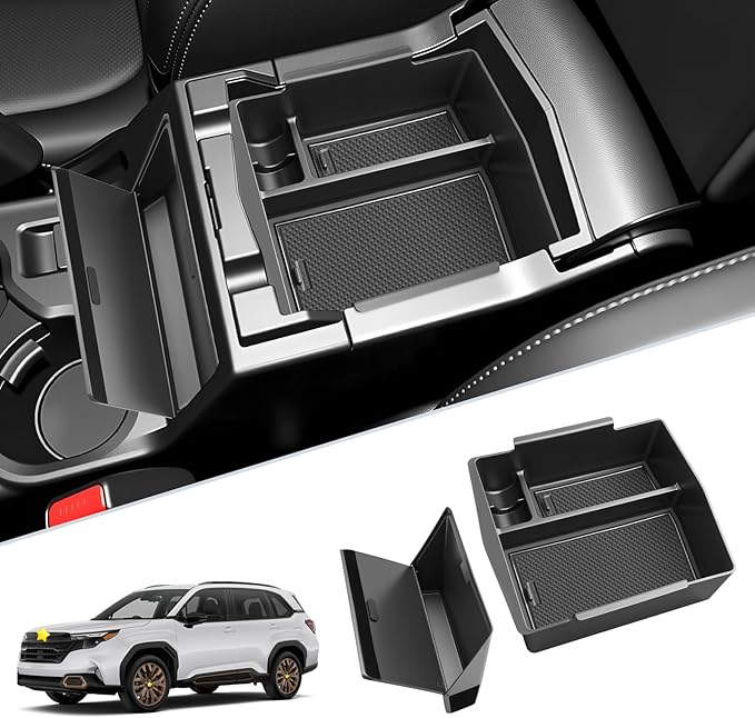 SKTU 2-Pack for 2025 2026 Subaru Forester Center Console Organizer for 2025 2026 Subaru Forester Console Tray & Hidden Storage Box Subaru Forester 2025 2026 Accessories ABS Durable