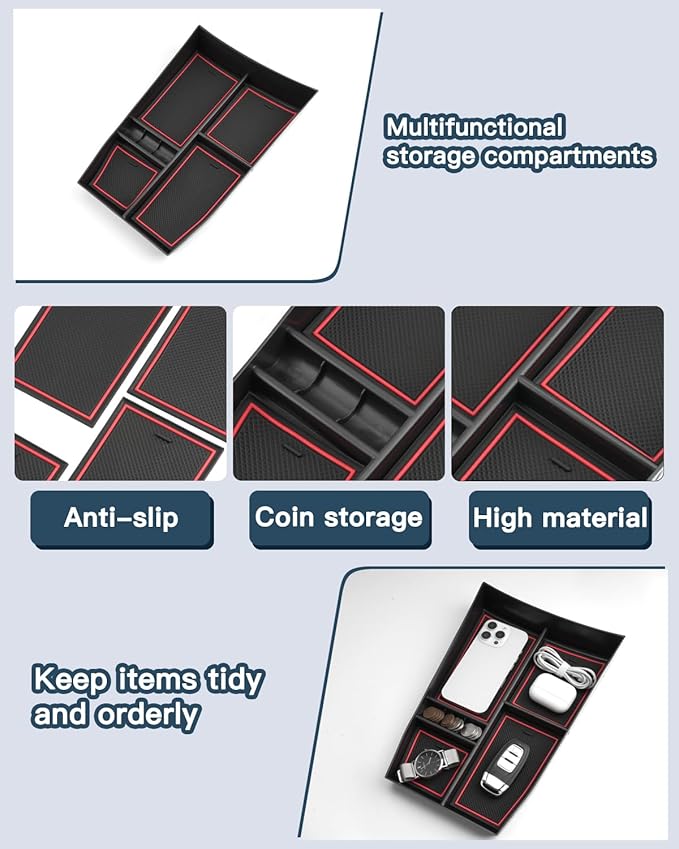 2026 Rogue Lower Console Organizer Rogue 2026 Accessories ABS Material with Coin Storage Under Console Organizer Compatible with 2021 2022 2023 2024 2025 2026 Rogue S/SL/SV/Platinum
