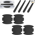 8 PCS Car Door Bowl and Handle Scratch Protectors, Anti-collsion Carbon Fiber Paint Protection Film, Sporty Decorative Sticker, Self-Adhesive Waterproof Exterior Strip (Carbon Fiber Black)