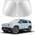 Toluoma Custom Fit Windshield Sun Shade for Rivian R1S 2022-2025 - Full Coverage, 210T Reflective Fabric, Double-Layer Design - Blocks 99% UV Rays, Keeps Car Cool, Easy to Install and Store