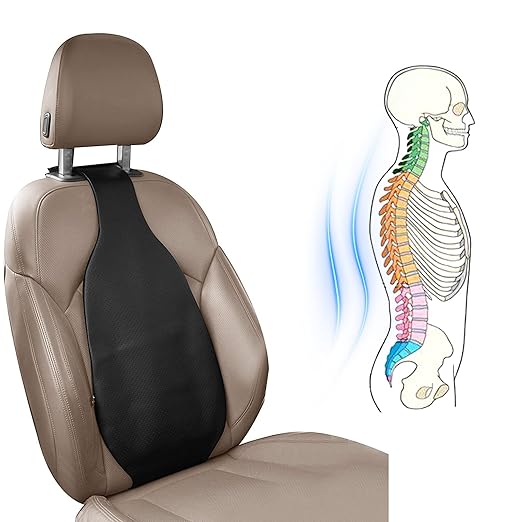 XUKEY Inflatable Car Lumbar Back Support Cushion,Back Pain Relief Car Seat Lumbar Cushion,Adjustable Air Motion Backrest to Suit Personal Habits and Contours (Black)