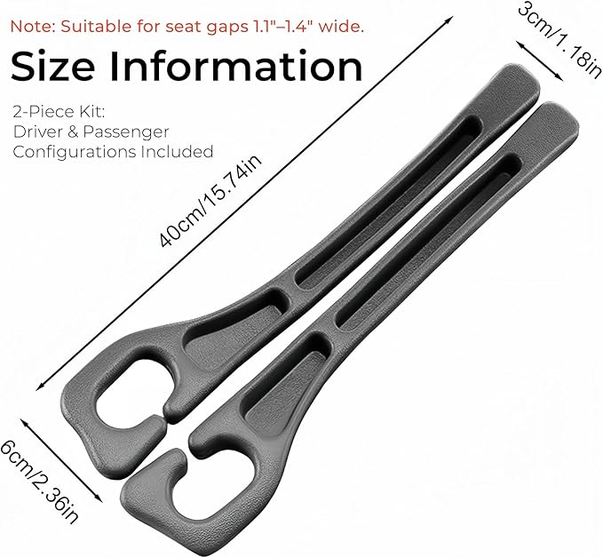 Yicplu Car Seat Gap Filler, 2-Pack Universal Fit Car Seat Gap Plug Anti-Drop with Storage, Soft Foam to Fill The Gap Between Seat and Console, Auto Accessories for SUV Truck Sedan