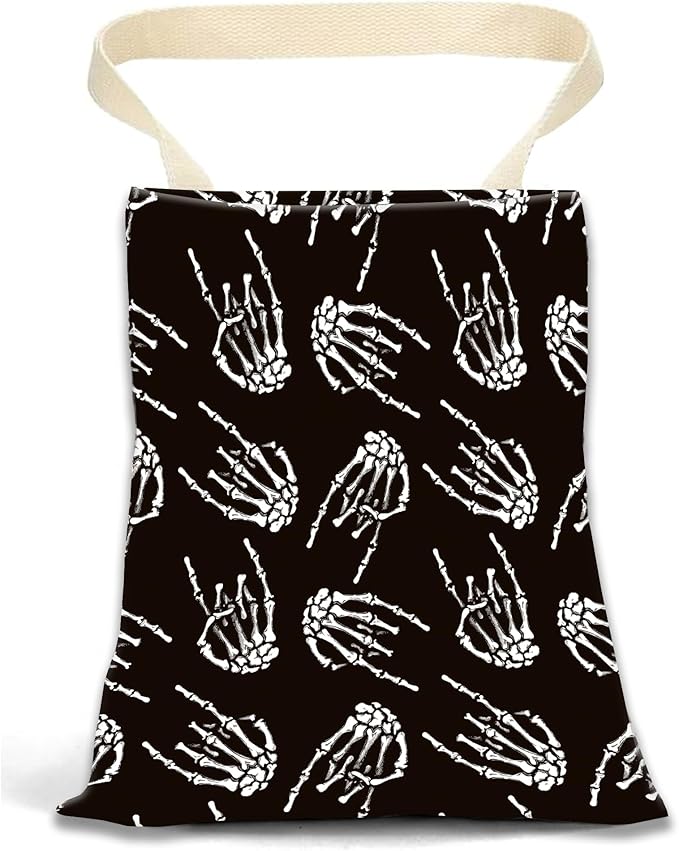 ANKVRP Car Garbage Can, Car Trash Bag Can for Vehicle, Travelling, Camping - Hanging Back Seat Organizer With Rock Skull Hands Design