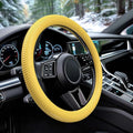 WOCOCN Car Steering Wheel Cover, Thin Anti-Skid Silicone Steering Wheel Cover for Men & Women, Universal Automotive Interior Accessories for Most Cars (Bright Yellow)