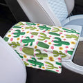 Dreaweet Cactus Print Center Console Armrest Cover with Side Pockets Thick Armrest Cover for Car Truck SUV Van,Soft Non-Slip Car Arm Rest Cover Pad