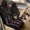 Qeluxign 5 Piece Car Seat Covers Set for Women Men Camo American Flag PU Leather Seat Covers Belt Pads and Armrest Cover Universal Fit Car Accessories