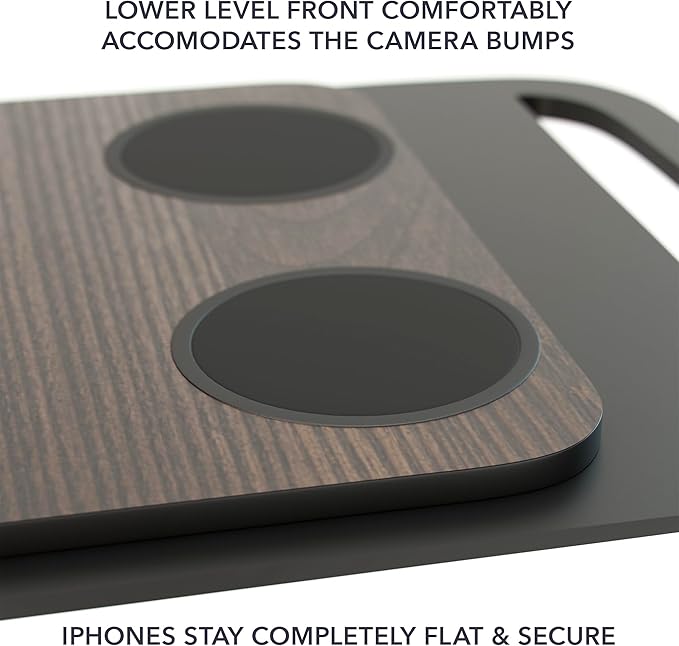 TWRAPS Dual Wireless Phone Charger for Rivian R1S & R1T, Magnetic Charging Pad, Compatible with MagSafe iPhone 17 Pro Max, 2021-2026 Center Console Mount Dock Accessories (Warm Ash Wood Skin)