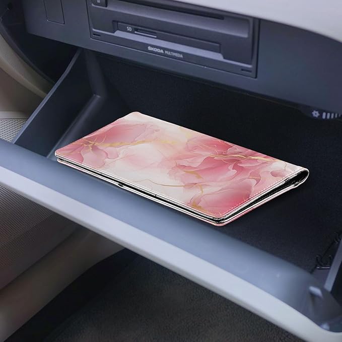 Ink Gold Marble Car Registration and Insurance Holder Vehicle Glove Box Organizer Car Accessories Wallet Case for Women Men 202a4849