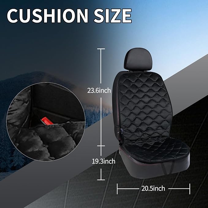 ESMING Driver Or Passenger Car Seat Cushion for Full Back and Seat-Black