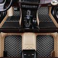 Custom Personalized Floor Mats for Cars，Luxury Full Coverage All Car Floor Mats，Anti-Slip Leather Car Mat Set ，Custom Floor Mats for 99% of Cars, Trucks & SUVs. (Beige and Black)