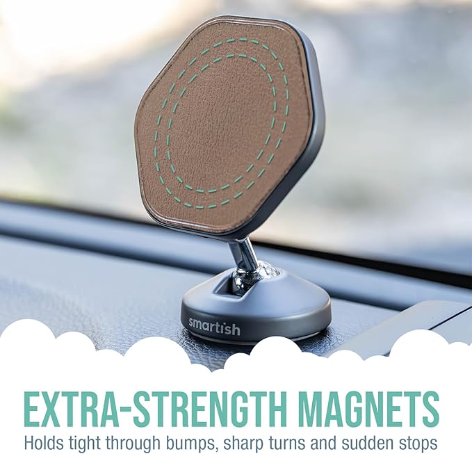 Smartish® MagSafe Mountaineer Car Mount - Compatible w/Apple iPhone 17/16/15/14/13 - Magnetic Stick on Adhesive Phone Holder - Extra Strength Magnet for Apple Accessories - Beige Against The Machine