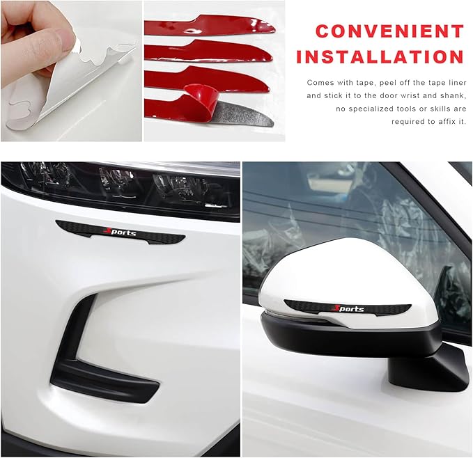 8 PCS Car Door Handle Protector, Anti-Scratch Sports Auto Door Cup Sticker Handle Protective Film, Waterproof Non-Marking Side Paint Cover Guard for Most Car Doors Handles