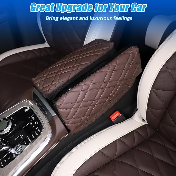 Car Center Console Pad for BMW X5 G05 X6 G06 X7 G07 2019-2023 Car Armrest Cover Leather Cushion Waterproof Car Armrest Seat Box Protector Accessories (Style A)