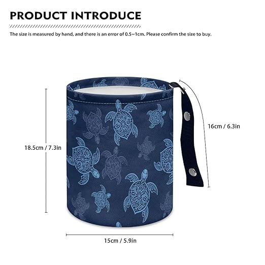 Blue Sea Turtle Mini Car Trash Bin Car Garbage Can Car Storage Bag Waterproof Multipurpose Car Accessories Car Organizer for Auto Interior