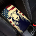 Car Center Console Pad, Universal Waterproof Car Armrest Seat Box Cover, Car Interior Accessories for Most Vehicle SUV Truck Vintage American Flag Sheep Car Armrest Pad