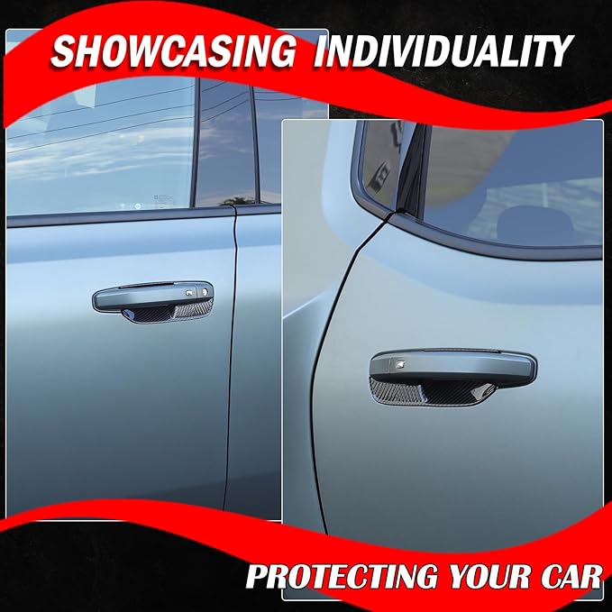 Suetlcoity Car Door Bowl Scratch Protector for Hummer EV Accessories Exterior Door Handle Bowl Cover Protection Trim for Hummer EV SUV Truck 2022-2024 2025 4 Doors, ABS Plastic (Carbon Fiber Style)