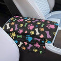 Dreaweet Colorful Dog Paw Center Console Cover for Car Thick Arm Rest Cover Pad Cute Car Armrest Cushion with Pockets Scratch Proof Universal Fit for SUV Sedan Truck