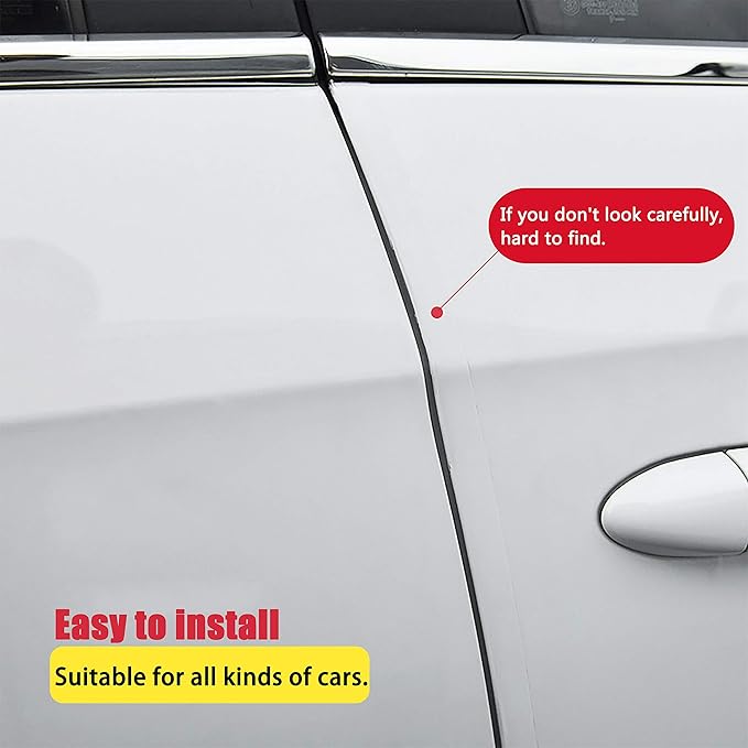 MYFAMIREA Car Door Edge Guards Car Door Side Protector Strip Anti-Collision Transparent Tape for Most Vehicle, Invisible Transparent Bumper, Scratch-Resistant Body,Protect Seat Body (33Ft x 0.8In)
