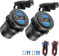 2 Pack Dual PD 30W USB C Port and Dual Quick Charge 3.0 Port 12V USB Outlet with Power Switch, 78W Multiport Car Charger Socket Waterproof DIY Accessories for Car Boat Marine Motorcycle RV ATV