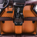 Custom Fit Car Floor Mats for Most Cars, SUVs, Trucks - Waterproof PU Leather All-Weather Floor Liners - Durable Anti-Slip Interior Car Accessories to Protect Vehicle Floors (Light Brown)