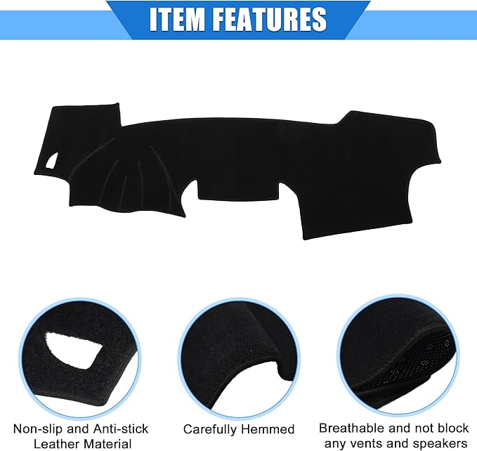 Dash Covers Mat for Toyota RAV4 2007-2012 Upgrade Polyester Car Center Console Interior Trim Dashboard Cover for Toyota RAV4 Protector Black