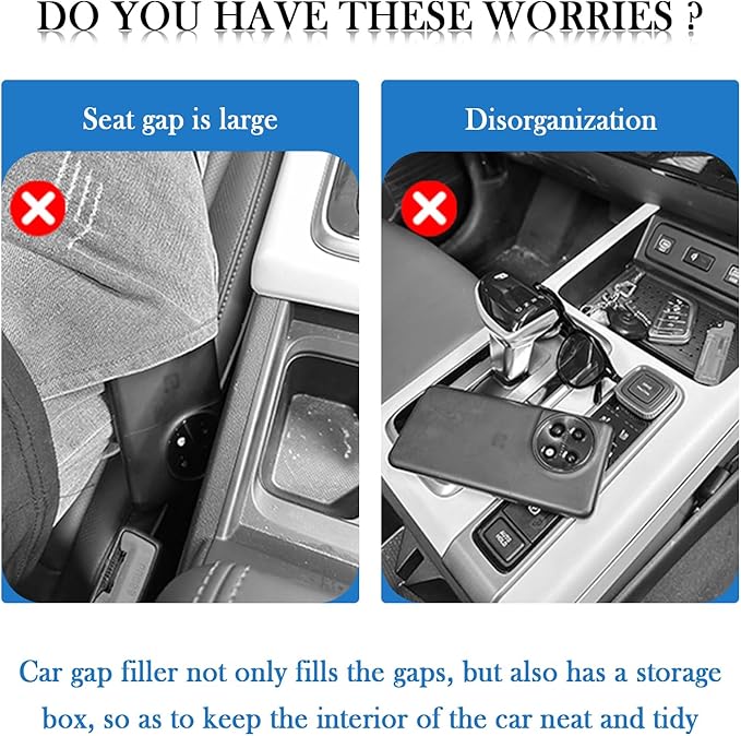 2026 Upgraded Short Car Seat Gap Filler Organizer with Storage Space,2PCS Car Seat Side Gap Filler for Storing Cell Phones,Keys,Cards,Cars Gaps Seats Fillers for Smaller Seats Gaps
