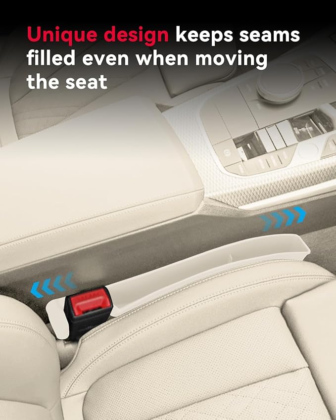 Edotim Car Seat Gap Filler, Seat Gap Organizer with Phone Holder, Car Seat Accessories, Car Organizer Fit SUV Truck-2PCS White