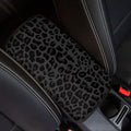 Black Leopard Print Auto Armrest Console Car Accessories Car Center Console Cover Easy to Install Armrest Console Cover Soft Fit for Most Cars, Vehicles, SUVs