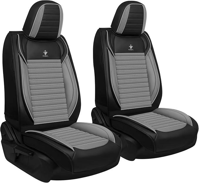 ARTIBY Seat Covers Custom Fit for Mitsubishi Outlander 2004-2025, Standard Waterproof Car Seat Cover, Breathable and Comfortable Leather Cushion Cover, Auto Interior Accessories (Black Gray)