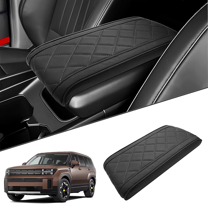 SKTU 2024 2025 2026 Santa Fe Accessories Center Console Cover Compatible with 2024 2025 2026 Hyundai Santa Fe Armrest Cover Hyundai Santa Fe 2024 2025 2026 Accessories Center Console Cushion (Black)