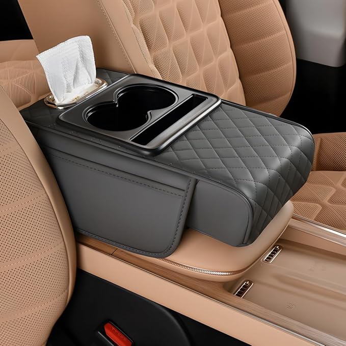 Civenhhd Car Armrest Pad, Universal Armrest Cushion Pad, Leather Armrest Box Pad