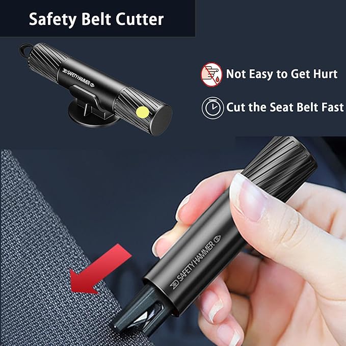 2025 Upgraded Life Hammer Car EscapeTool and Seatbelt Cutter,Beam Lab Life Hammer,Car Hammer Seatbelt Cutter Window Breaker Emergency Escape Tool,Seat Belt Cutter and Glass Breaker for Cars(4PCS)