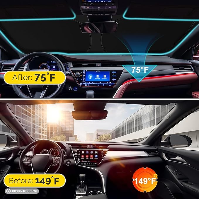 Car Windshield Sun Shade Compatible with 2023 2024 2025 2026 Lexus RX350 RX350F Sport RX350L Accessories Foldable Front Window Sunshade Custom Windshield Cover Sun Visor