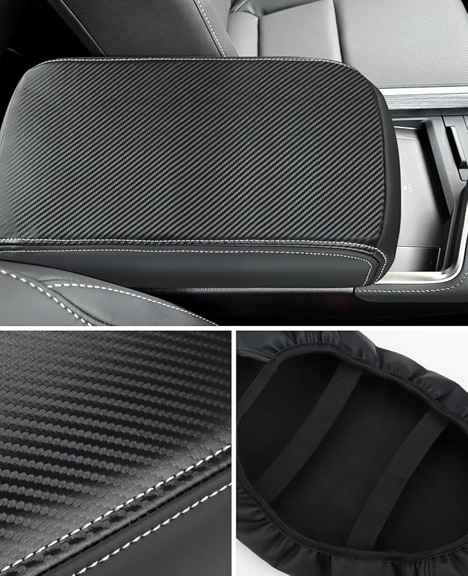 INTGET Center Console Cover for 2024 2025 2026 Lexus GX 550 Accessories Carbon Fiber Middle Arm Rest Cover for Lexus GX550 Accessories 2024 2025 2026 (Carbon Fiber with Thin Pad)