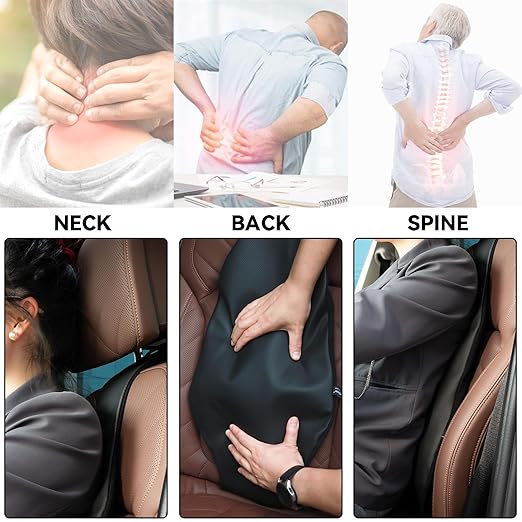 XUKEY Inflatable Car Lumbar Back Support Cushion,Back Pain Relief Car Seat Lumbar Cushion,Adjustable Air Motion Backrest to Suit Personal Habits and Contours (Black)