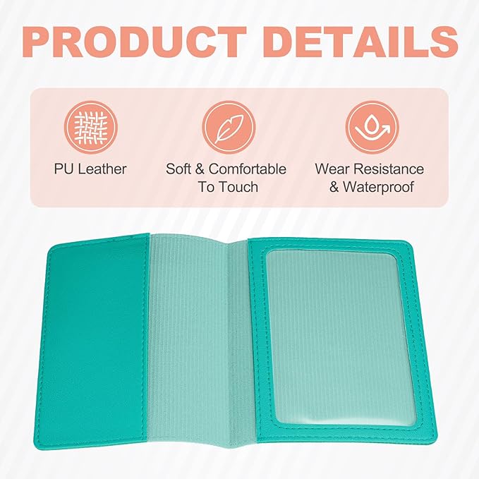 HARFINGTON Car Registration and Insurance Holder 5.51" x 4.13" PU Leather Vehicle Glove Box Organizer Storage Accessories Men Women Car ID Holder for License ID Card Bank Card, Green